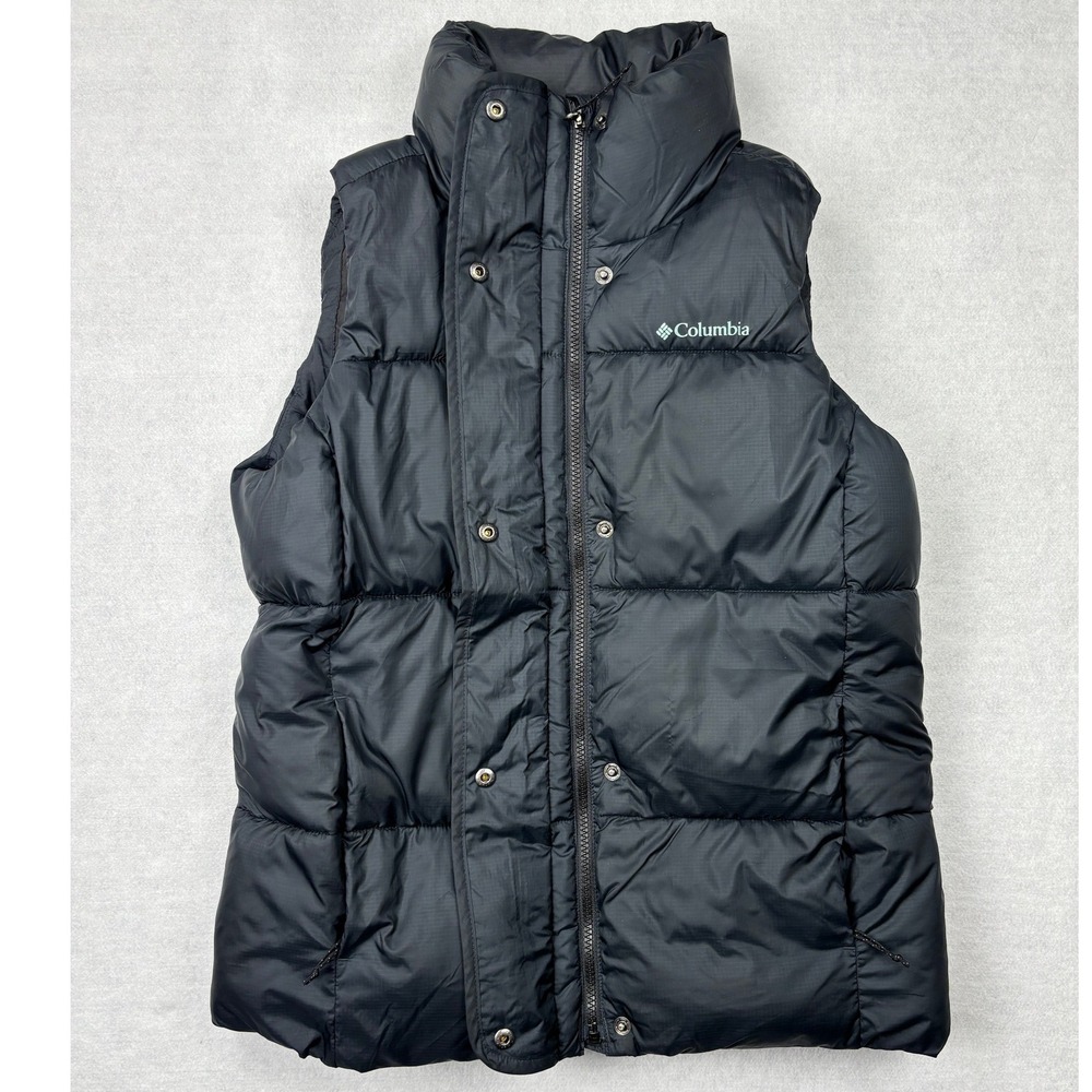 Columbia Womens Black Puffer Vest Ripstop Quilted Full Zip XL0854 Size S